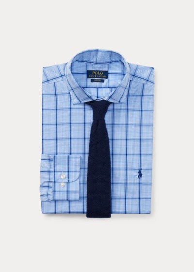 Camisa Polo Ralph Lauren Hombre Azules / Azul Marino Multicolor - Classic Fit Plaid Poplin - LNGXU54